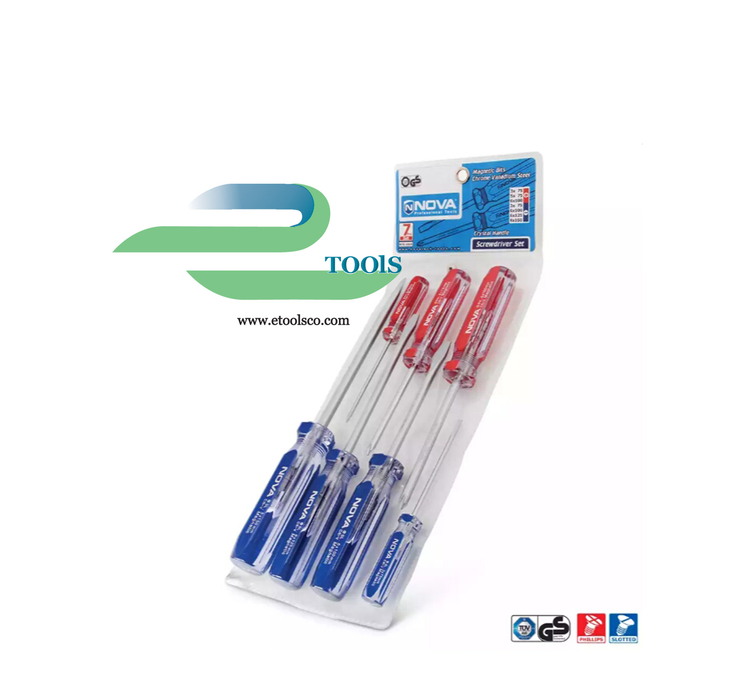 پیچ گوشتی دسته کریستالی کیفی 7 عددی نووا مدل NTS 1015